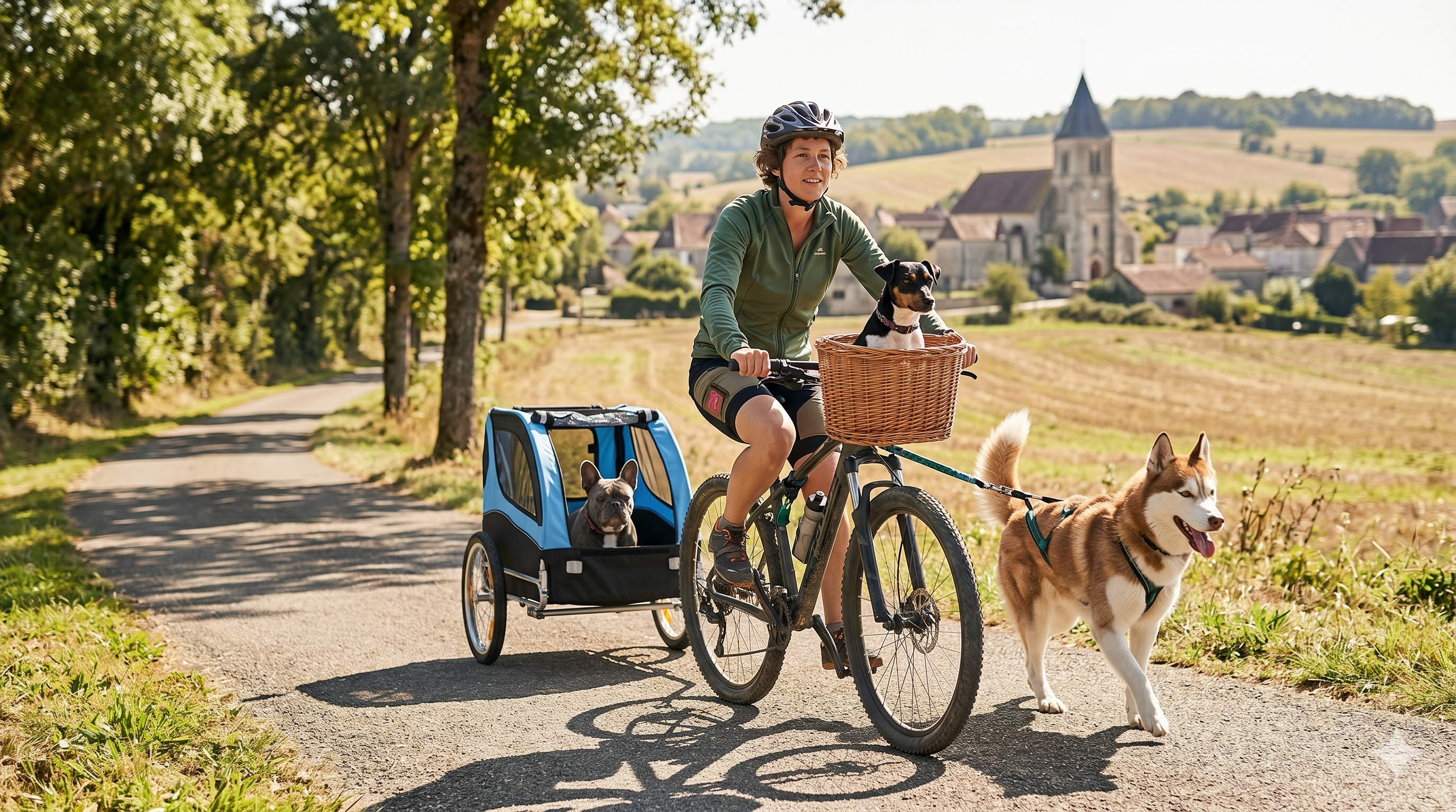 Vélo et chien : remorque, panier et cani-VTT sur les pistes cyclables