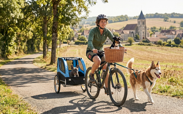 Vélo et chien : remorque, panier et cani-VTT sur les pistes cyclables
