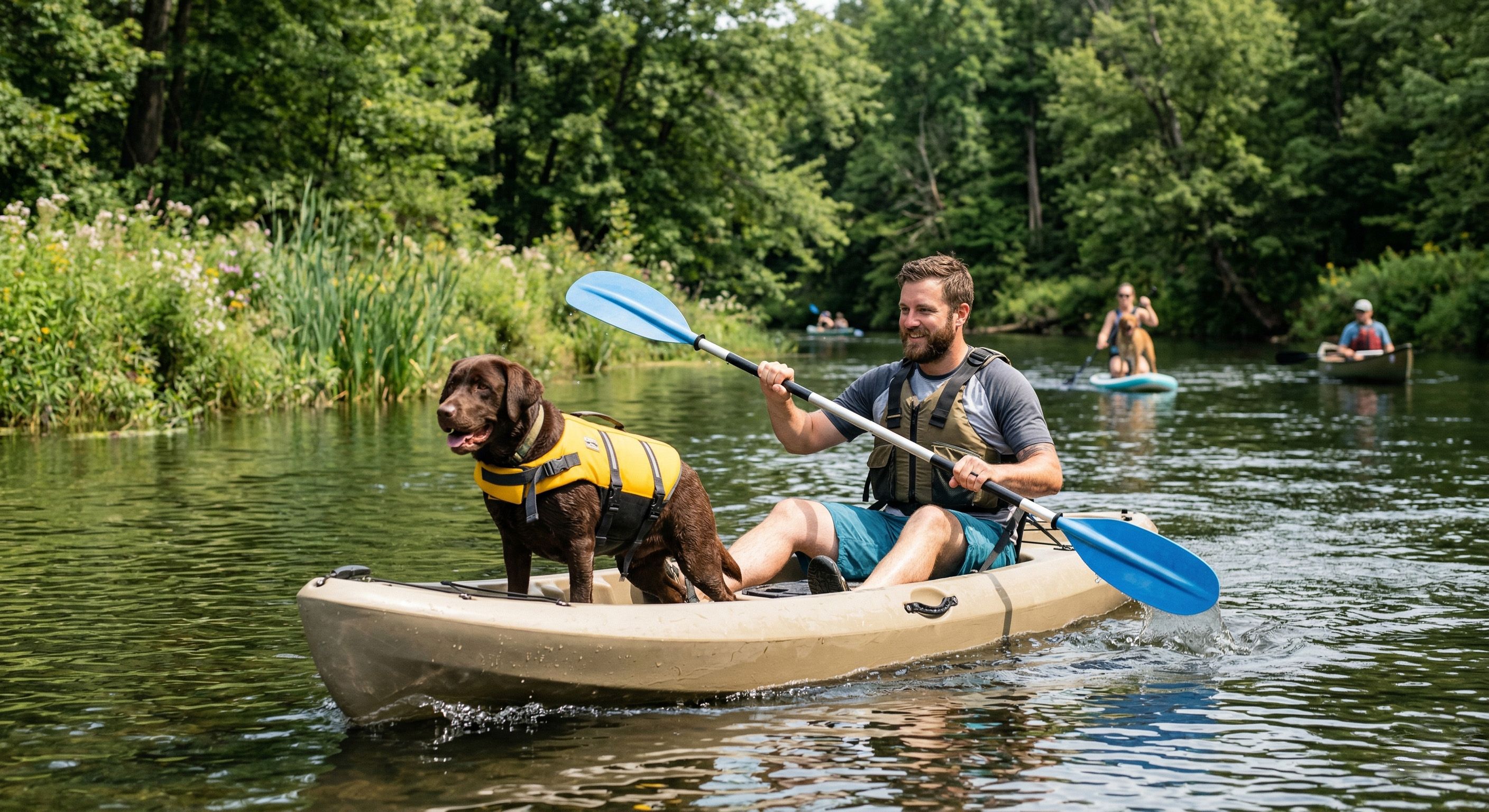 Cani-kayak et sports nautiques avec son chien