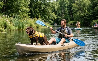 Cani-kayak et sports nautiques avec son chien