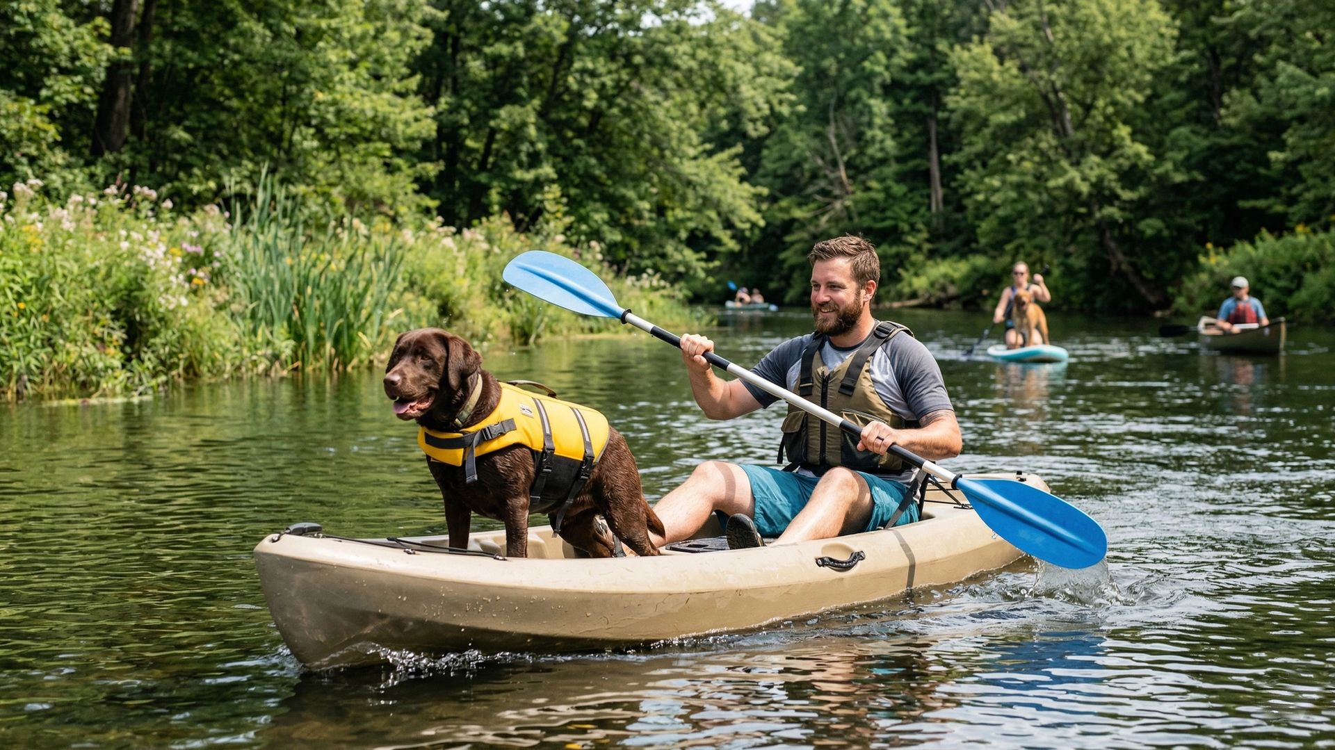 Cani-kayak et sports nautiques avec son chien