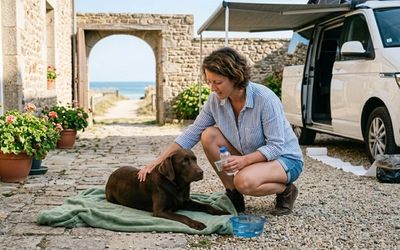 Chien malade en vacances