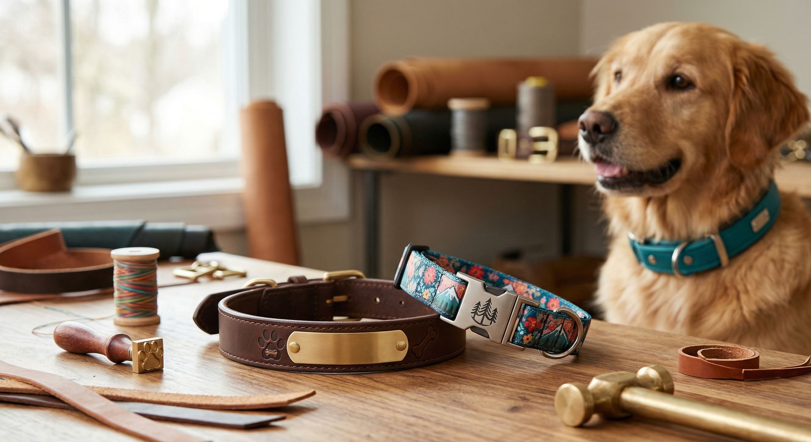 Chien et collier pour chien