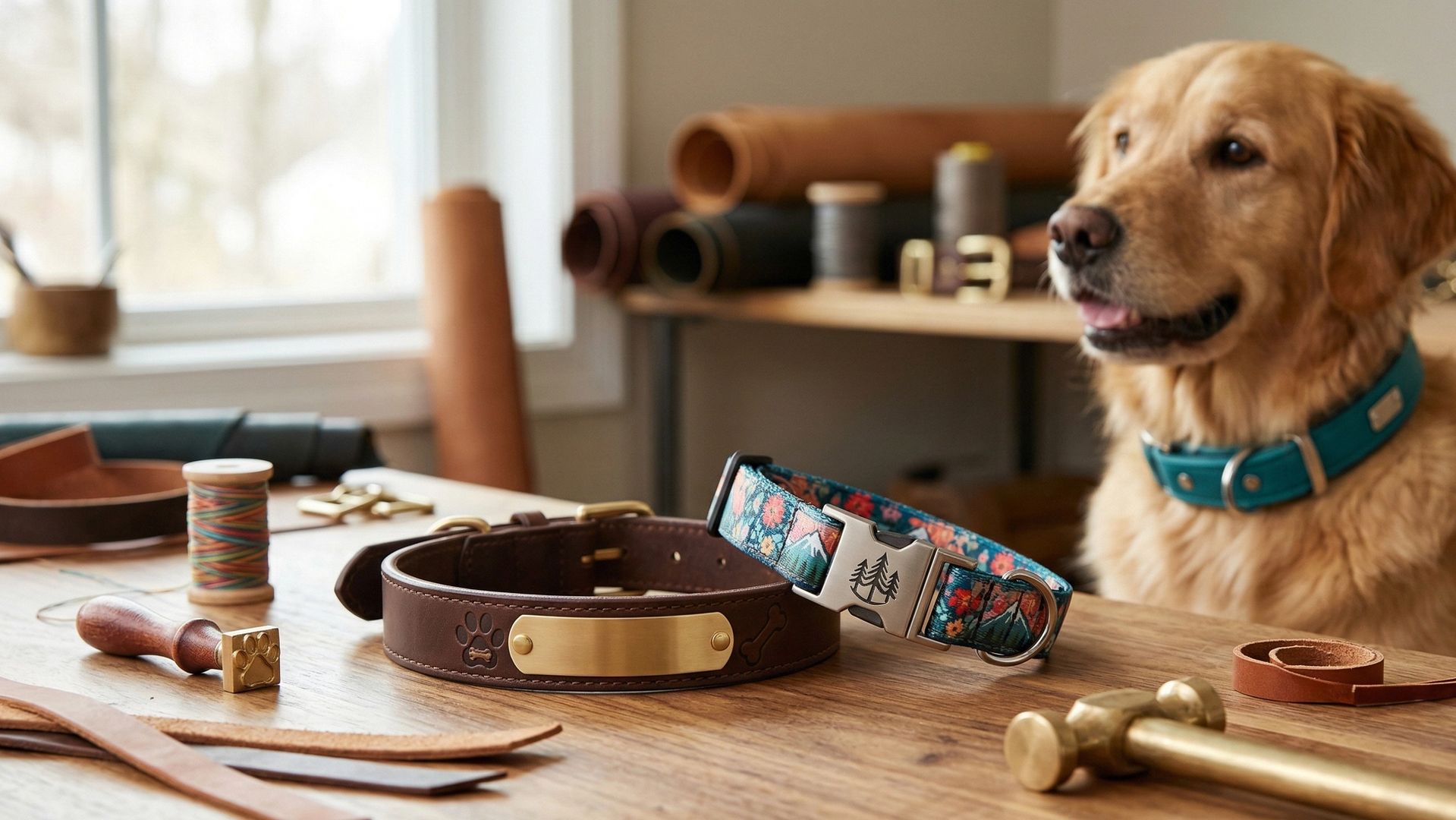 Chien et collier pour chien