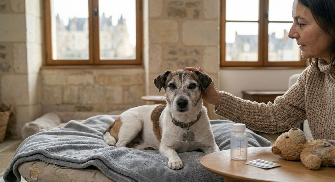 Chien sur couverture