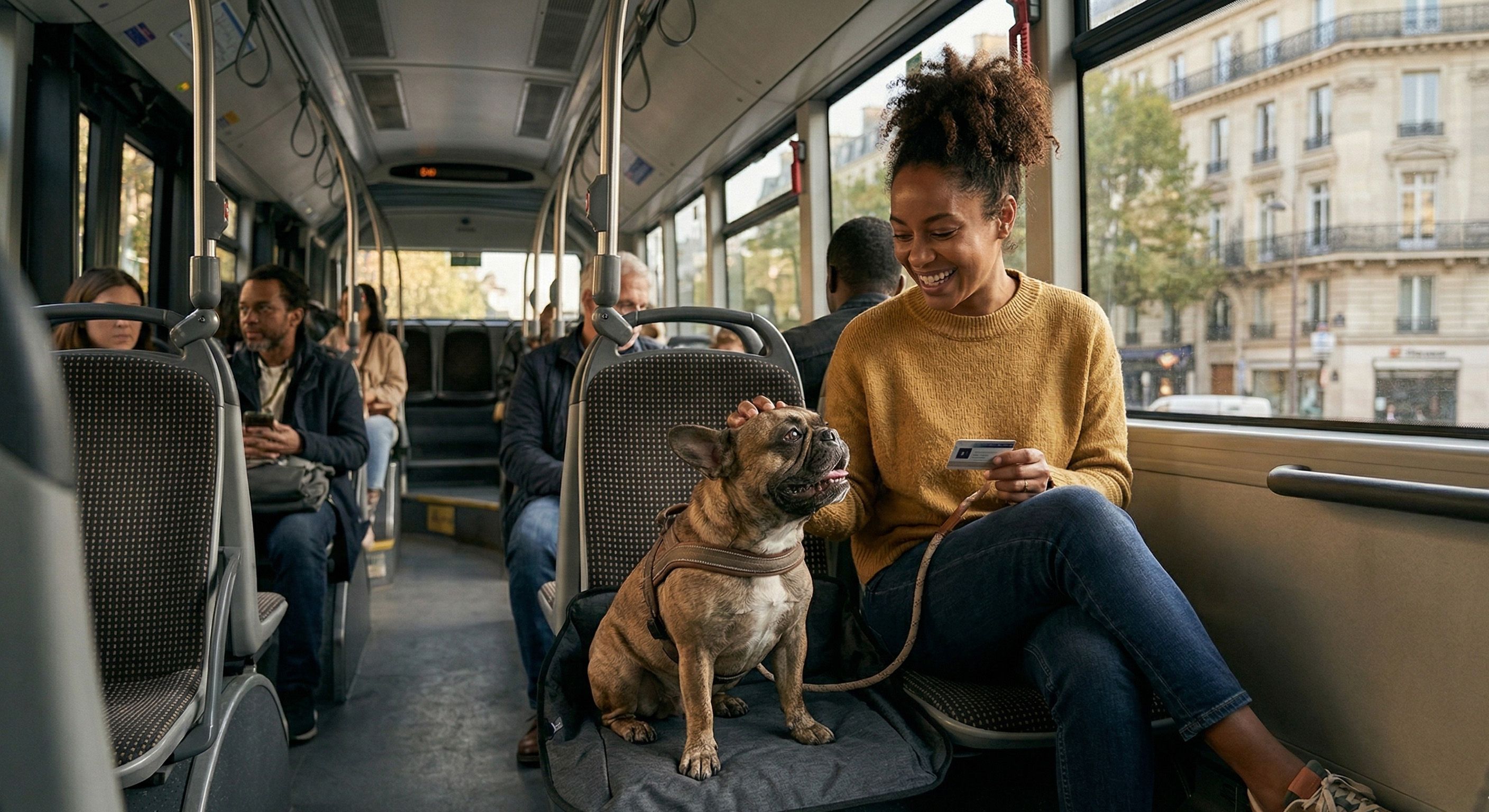 Chien en transports en commun : métro, bus, tram ville par ville