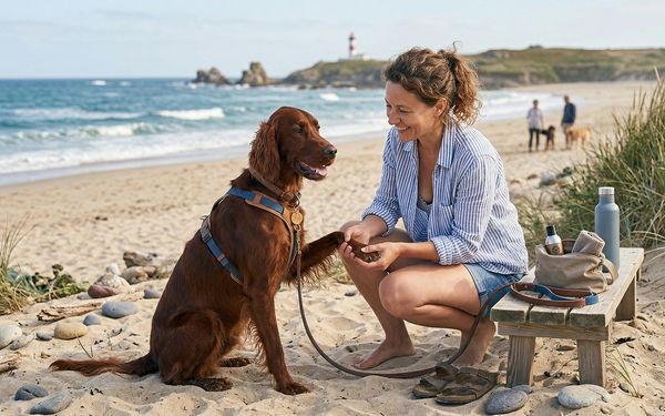 Chien sur la plage
