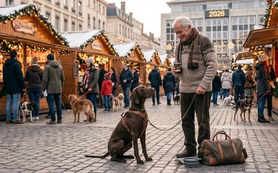 Marché de Noël avec son chien