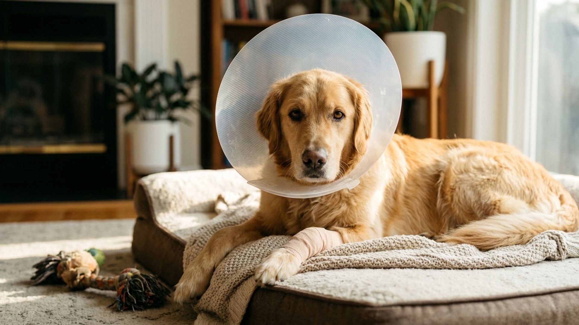 chien avec une collerette