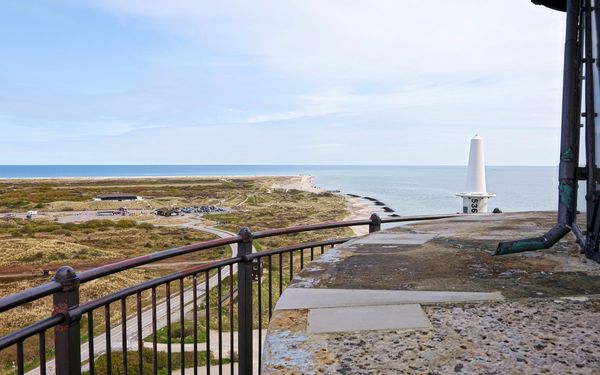 Vue sur la pointe de Grenen à Skagen, là où se rencontrent la mer du Nord et le Kattegat, au Danemark