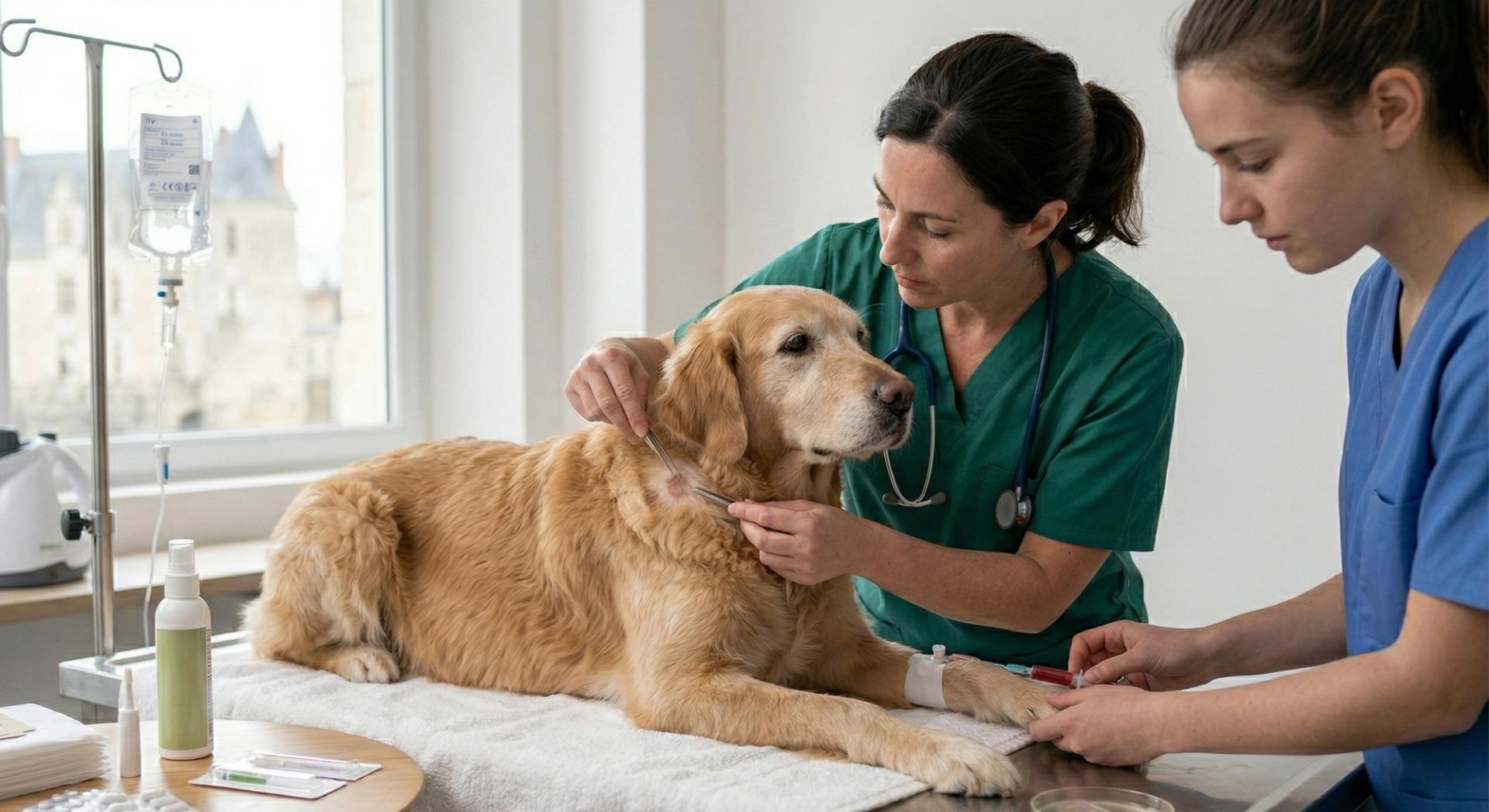 chien chez le vétérinaire