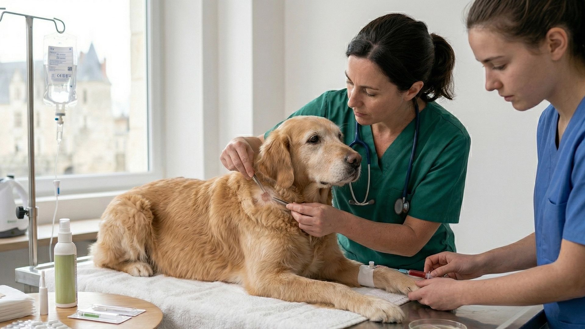chien chez le vétérinaire