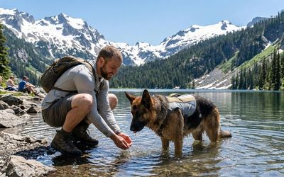 Chien dans l'eau