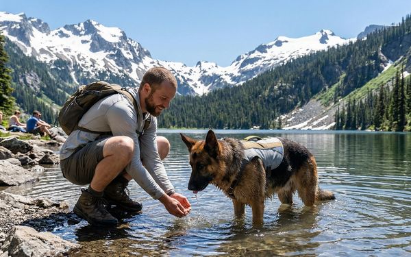 Chien dans l'eau