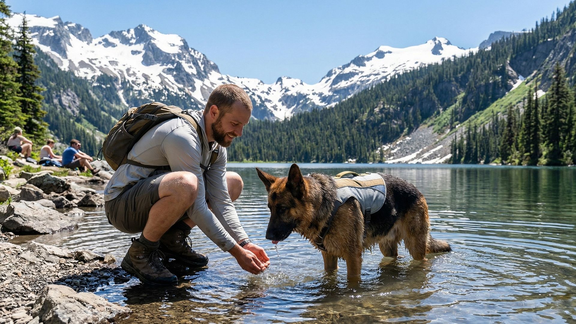 Chien dans l'eau