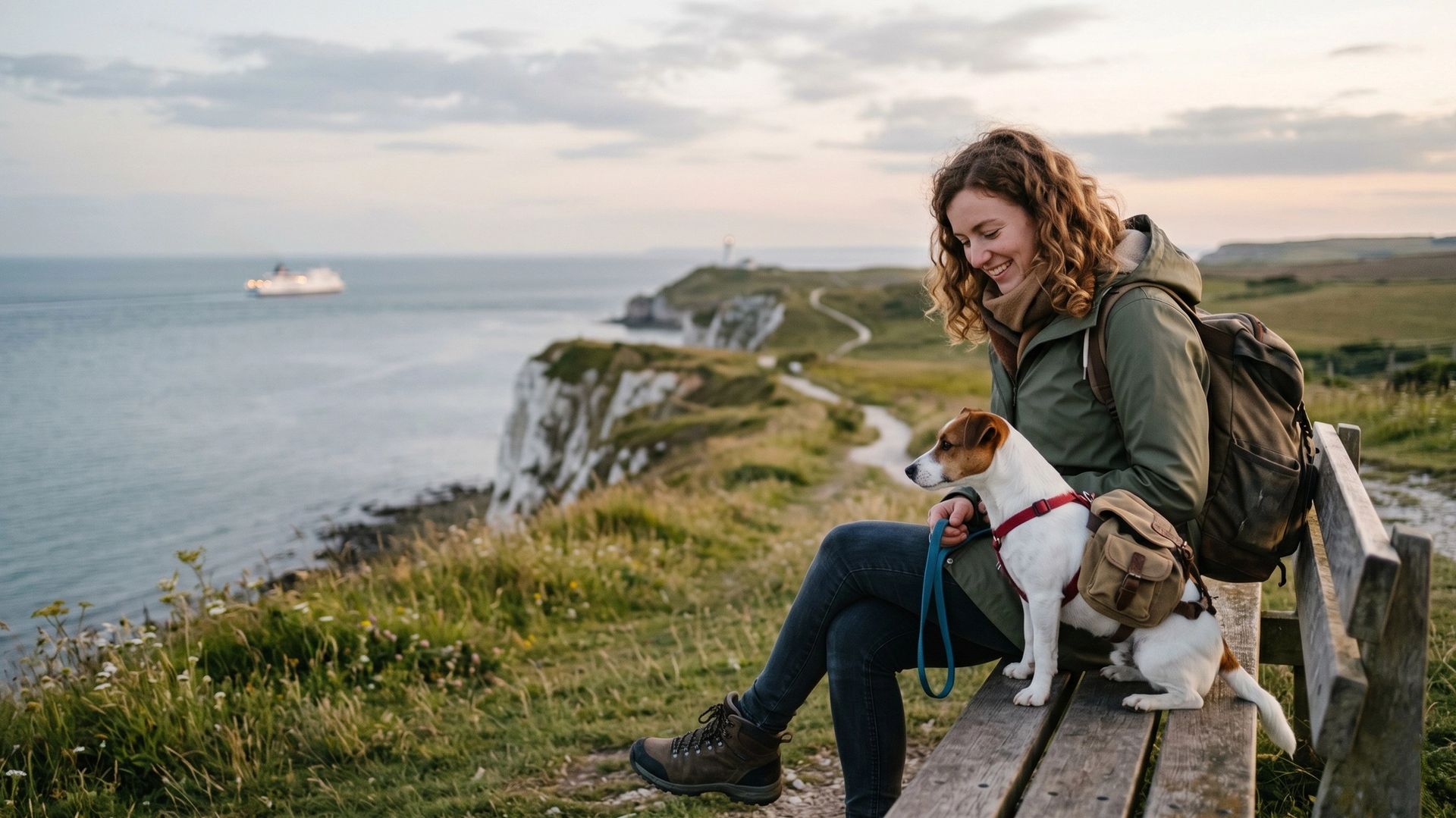 Maîtresse voyageant avec son chien en Angleterre