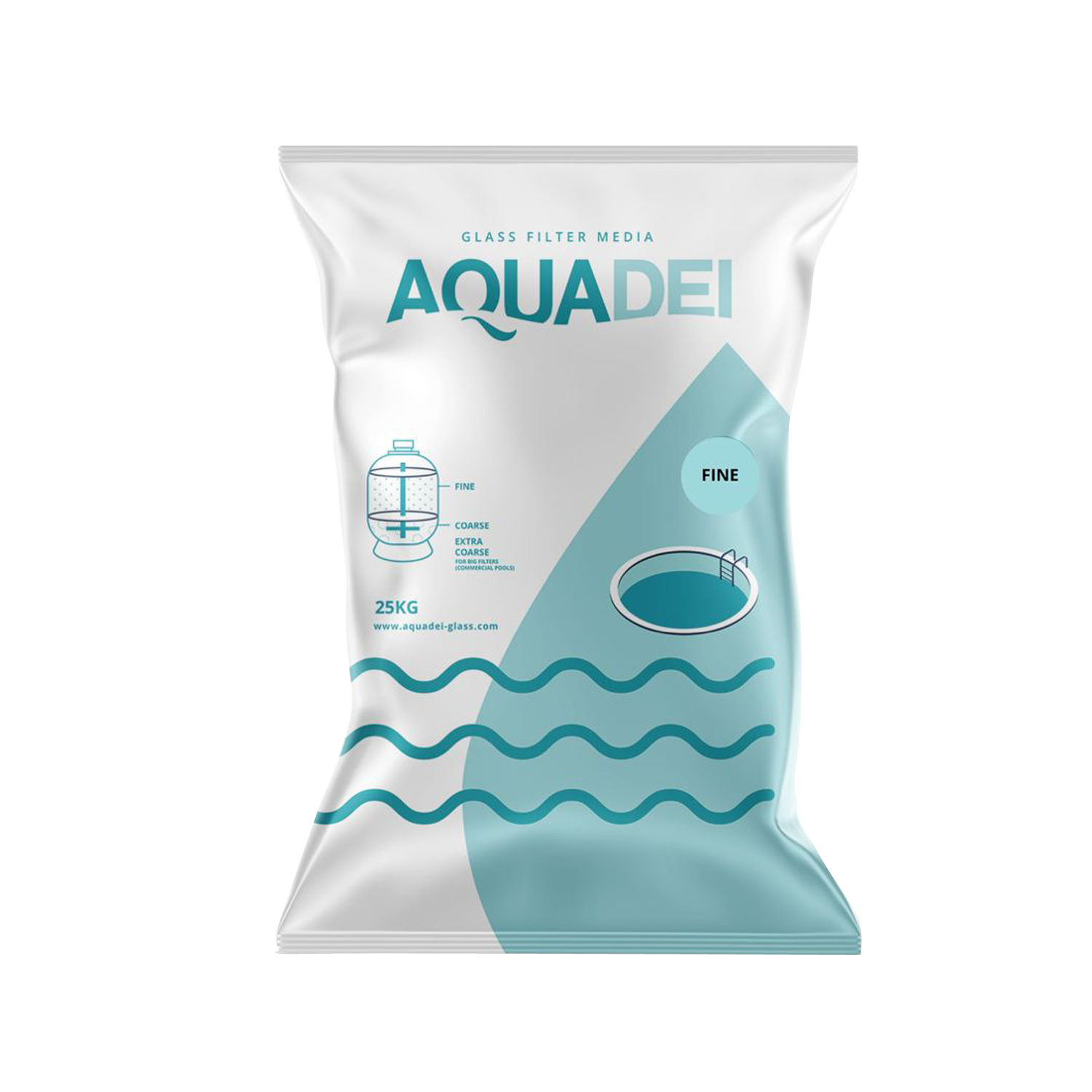 Стеклянный песок для фильтрации AquaDei Fine 0.5-1.2 mm (25 кг) 25 кг – Каталог – Poolman – общий вид
