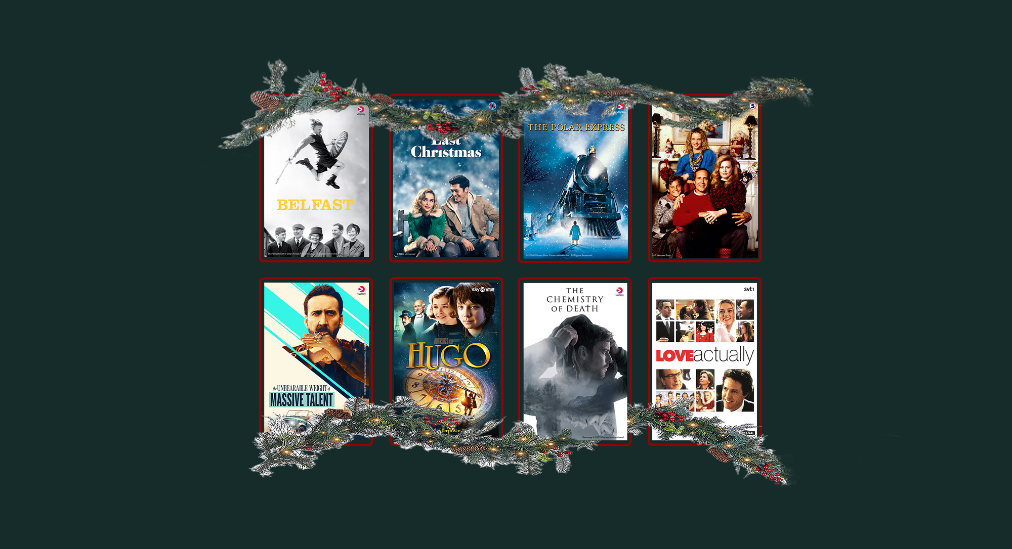 Åtta filmer eller serier som du kan streama under julledigheten.