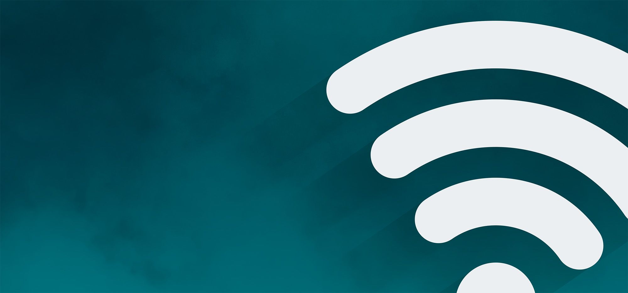 Wifi-symbol mot mörkblå bakgrund.