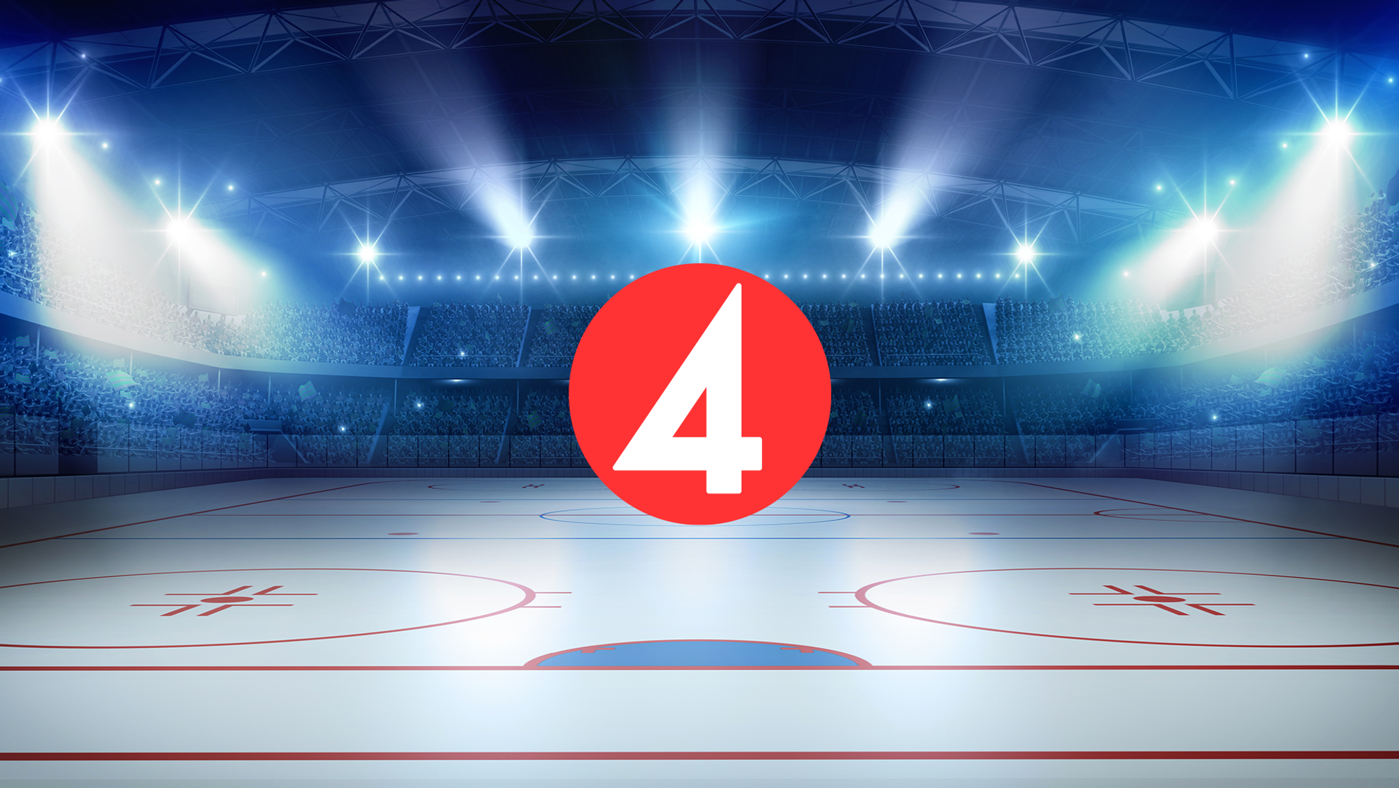 TV4 logotyp som svävar ovanför ishockey-rink.