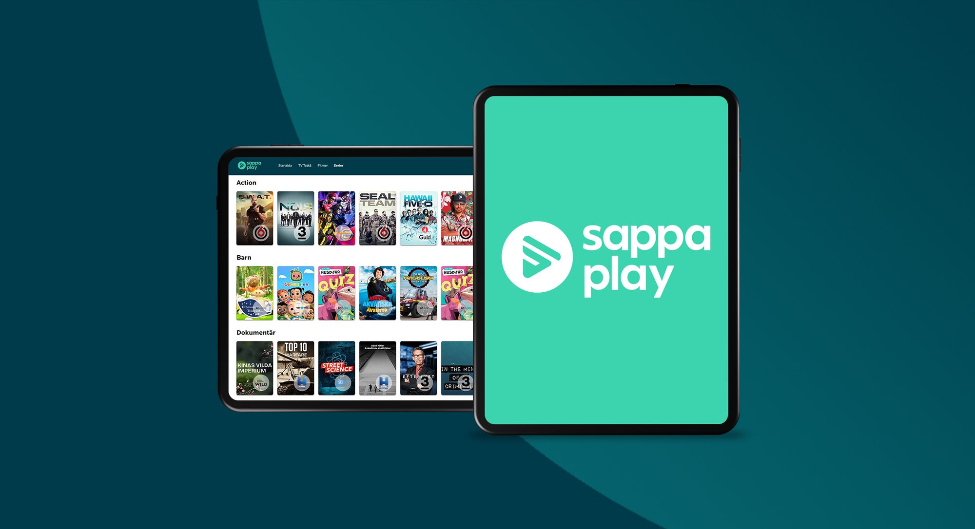 Uppdaterad version av Sappa play appen på en Ipad.