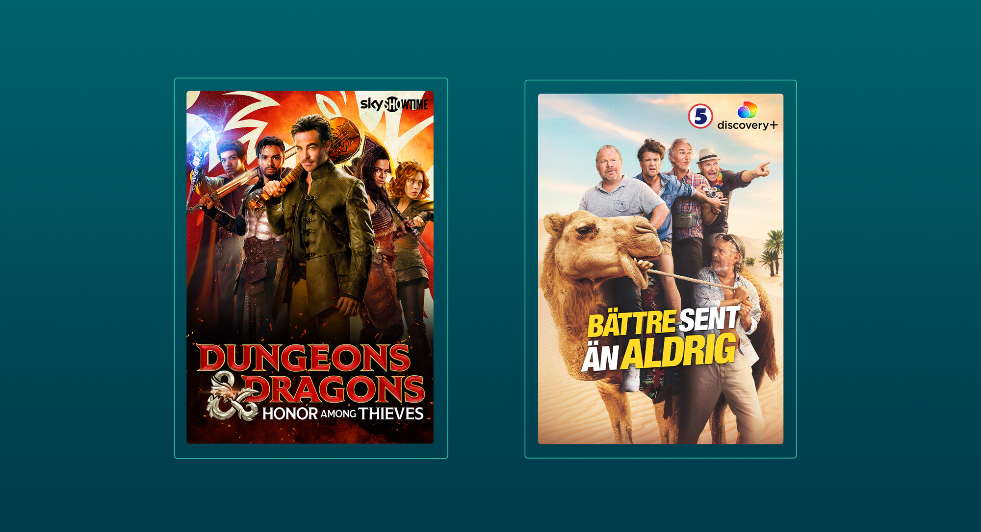 Bättre sent än aldrig på discovery+ och Dungeons & Dragons på SkyShowtime.