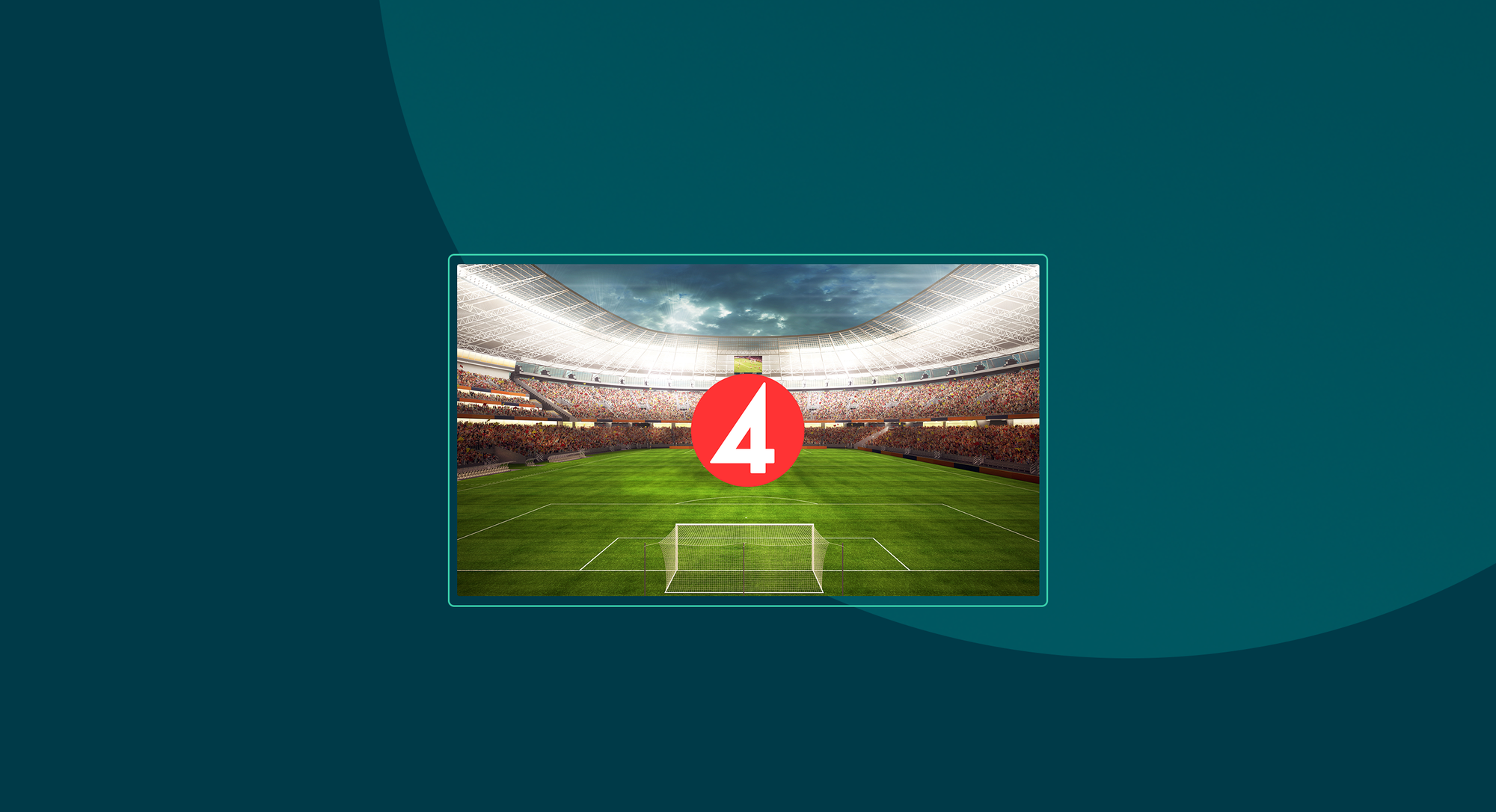 TV4-logotyp över fotbollsplan