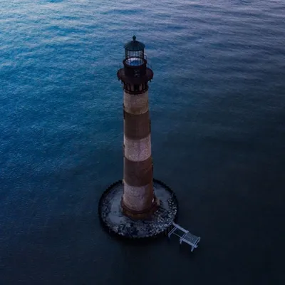 Morris Island Lighthouse looking down