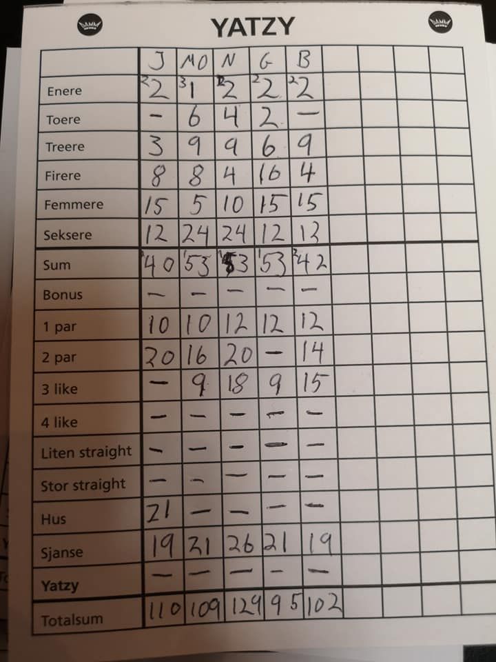 YATZY: Tvungen yatzy. Også 5-åringen kan vinne!