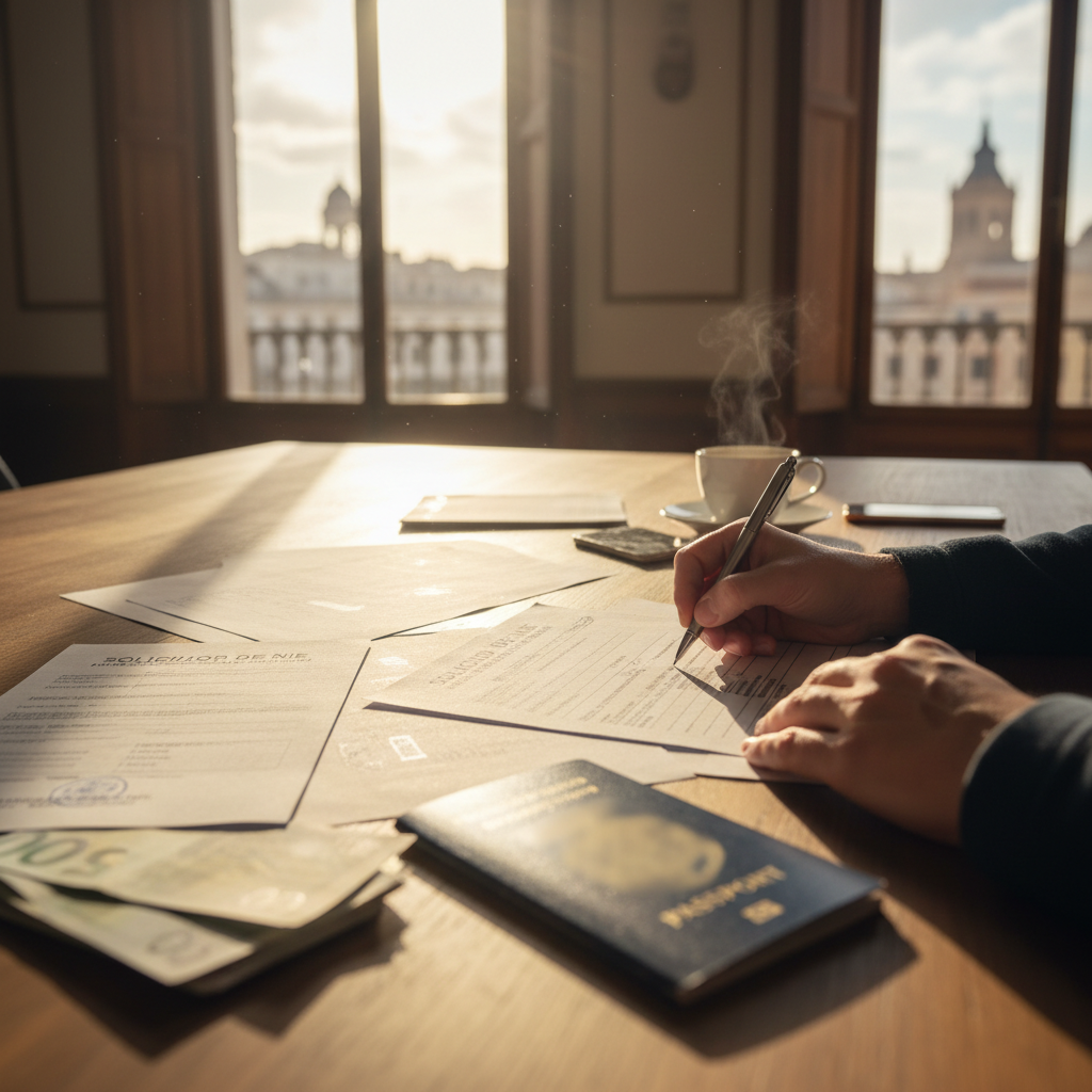 Estudiante internacional en la Oficina de Extranjería en España