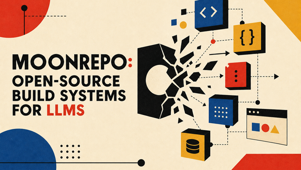 Geometric illustration of a large solid shape breaking apart into functional modules for LLM data files.