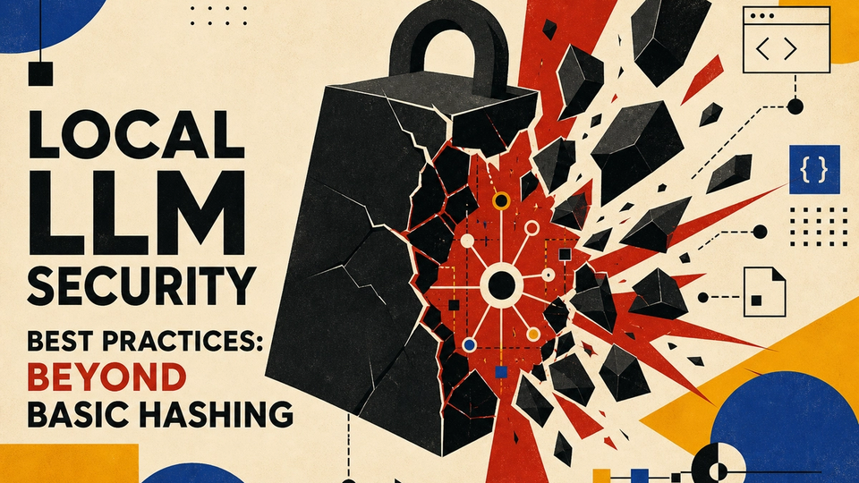 Geometric illustration of a secure model file breaking apart to show internal vulnerabilities.