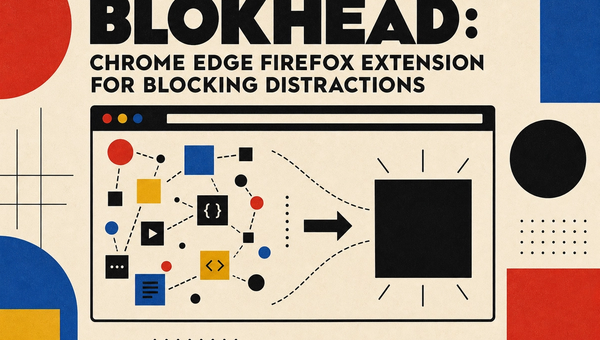 Browser window with scattered distraction nodes merging into one solid block.