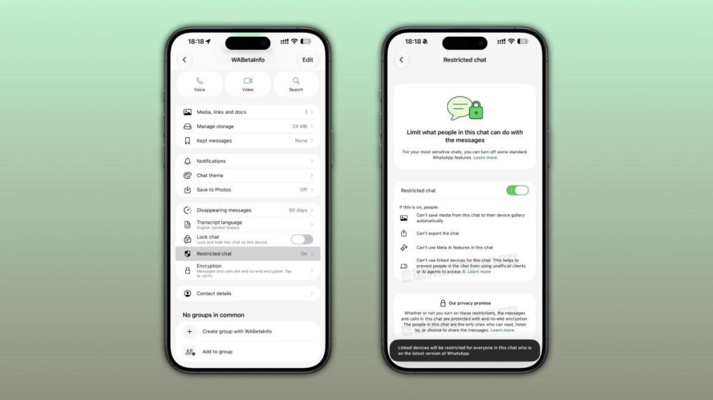 How to turn on WhatsApp Restricted Chat on Android