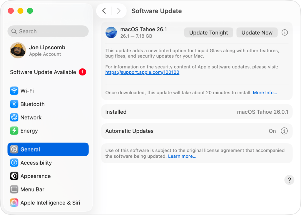 macOS Software Update settings — PocketTechShare image