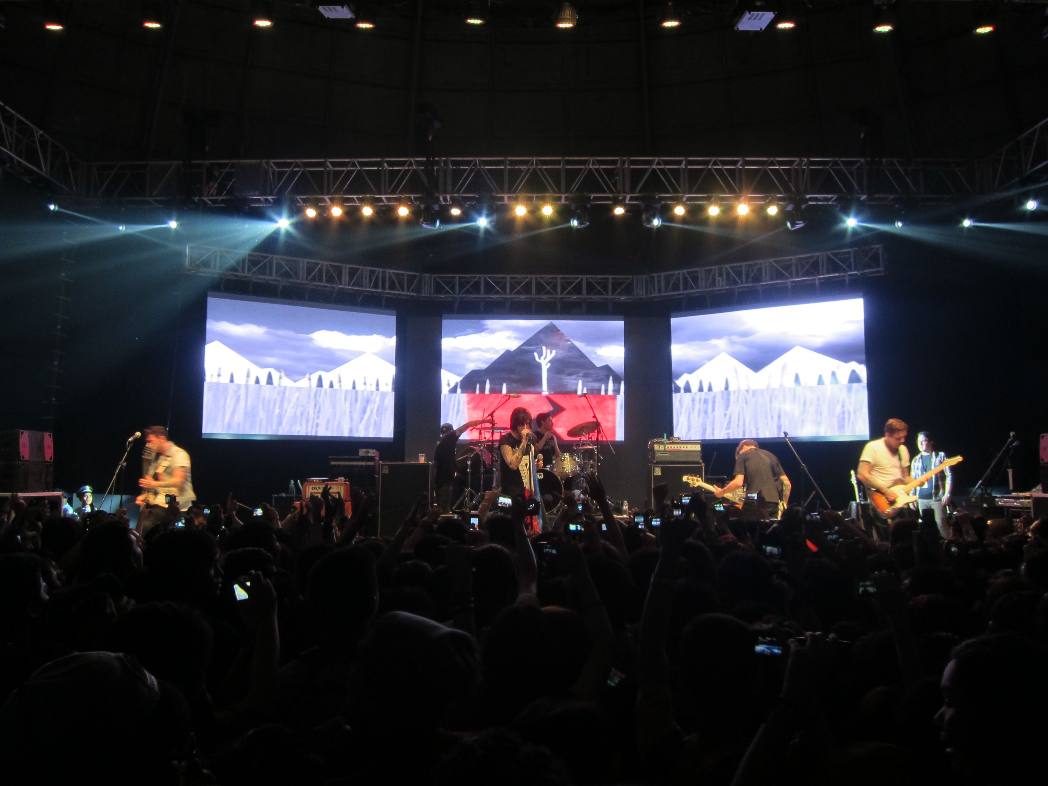 Sleeping With Sirens performing live at SM City North EDSA Skydome, Manila, February 2013