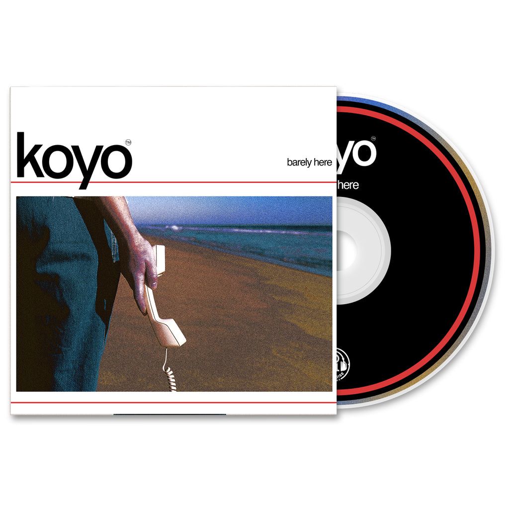 Koyo Barely Here album artwork showing a solitary figure against a blurred outdoor scene
