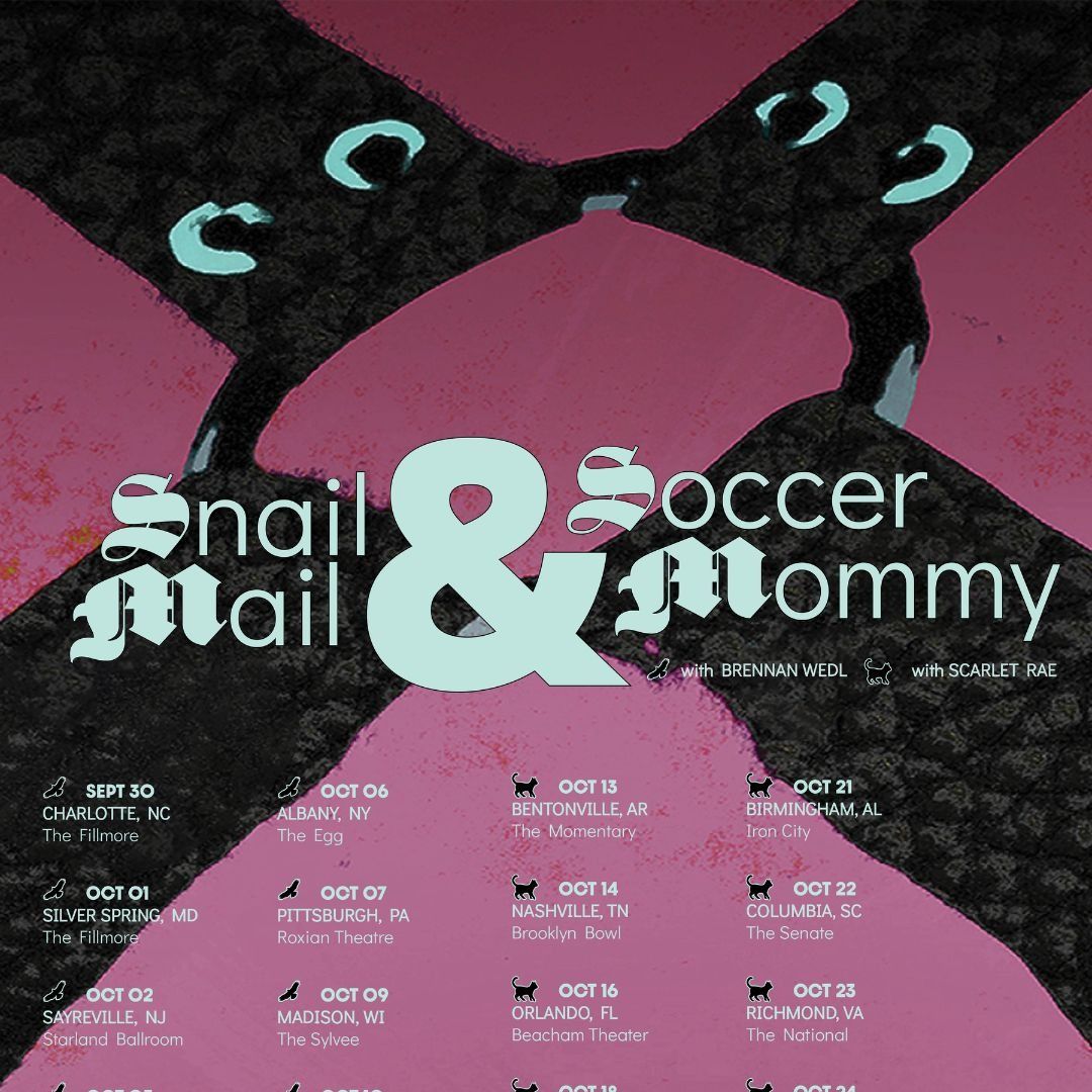 A square crop of the Snail Mail and Soccer Mommy 2026 co-headlining tour poster.