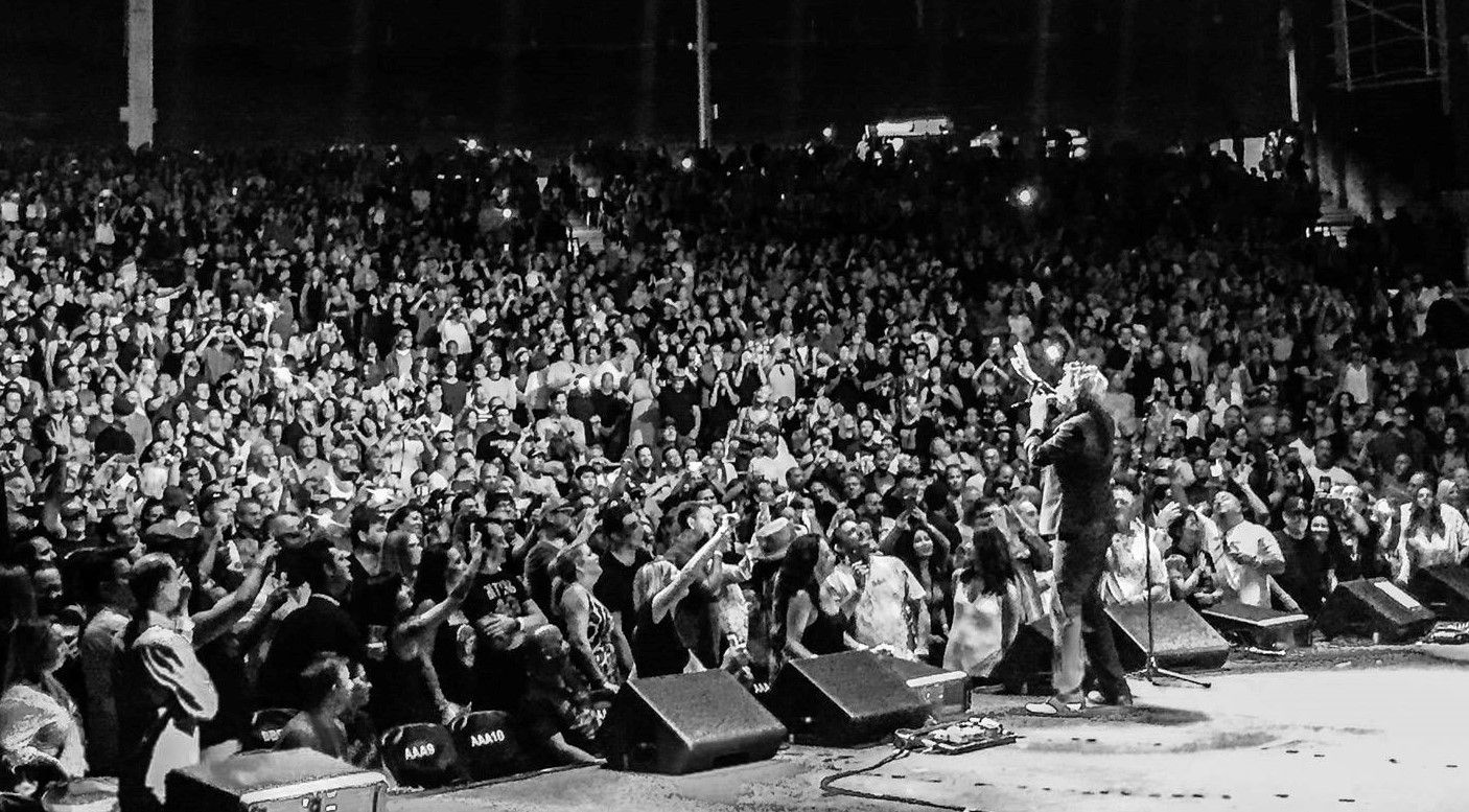 The Psychedelic Furs standing together in a black-and-white band photo