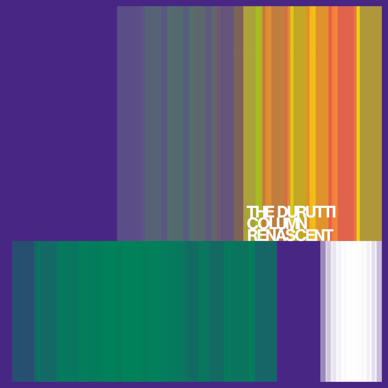 Abstract blue and gray artwork for The Durutti Column album Renascent