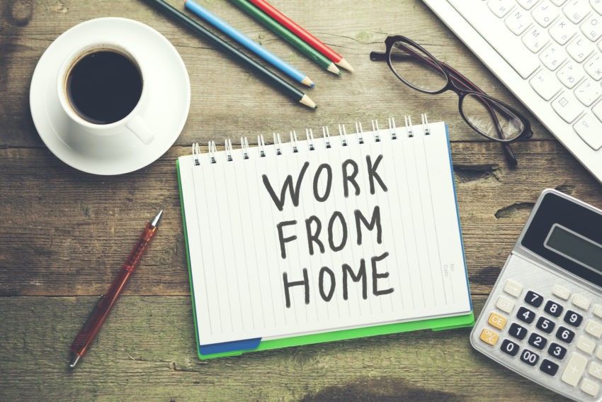 Beginner working from home on a laptop