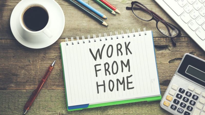 Beginner working from home on a laptop