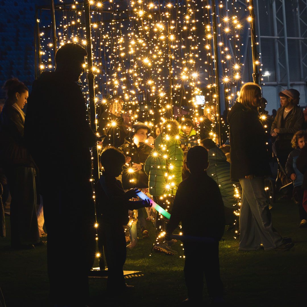 Kids playing with lights