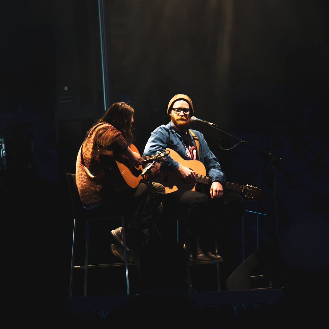 Two performers on stage
