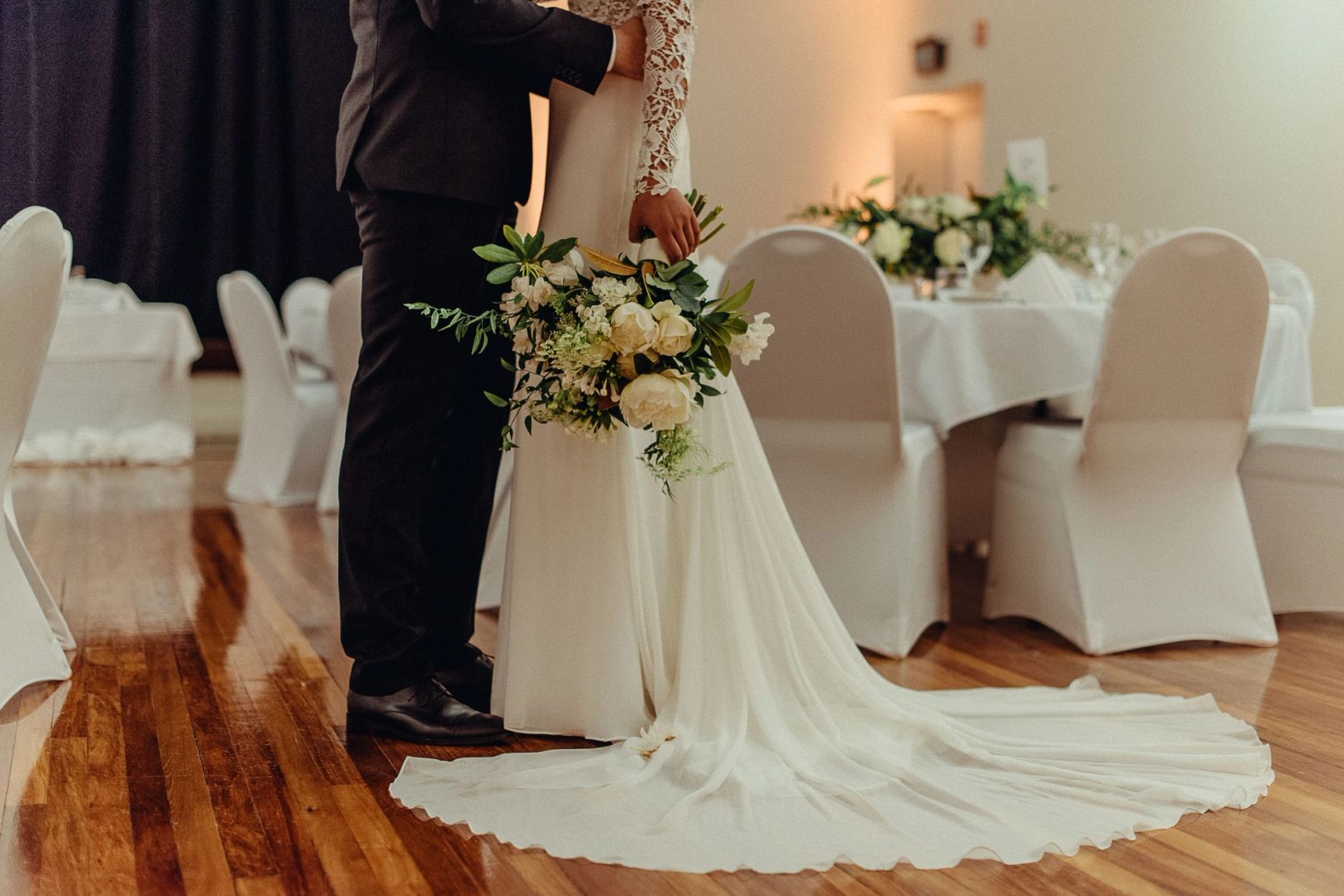 Wedding at Glenroy Auditorium Bride and groom