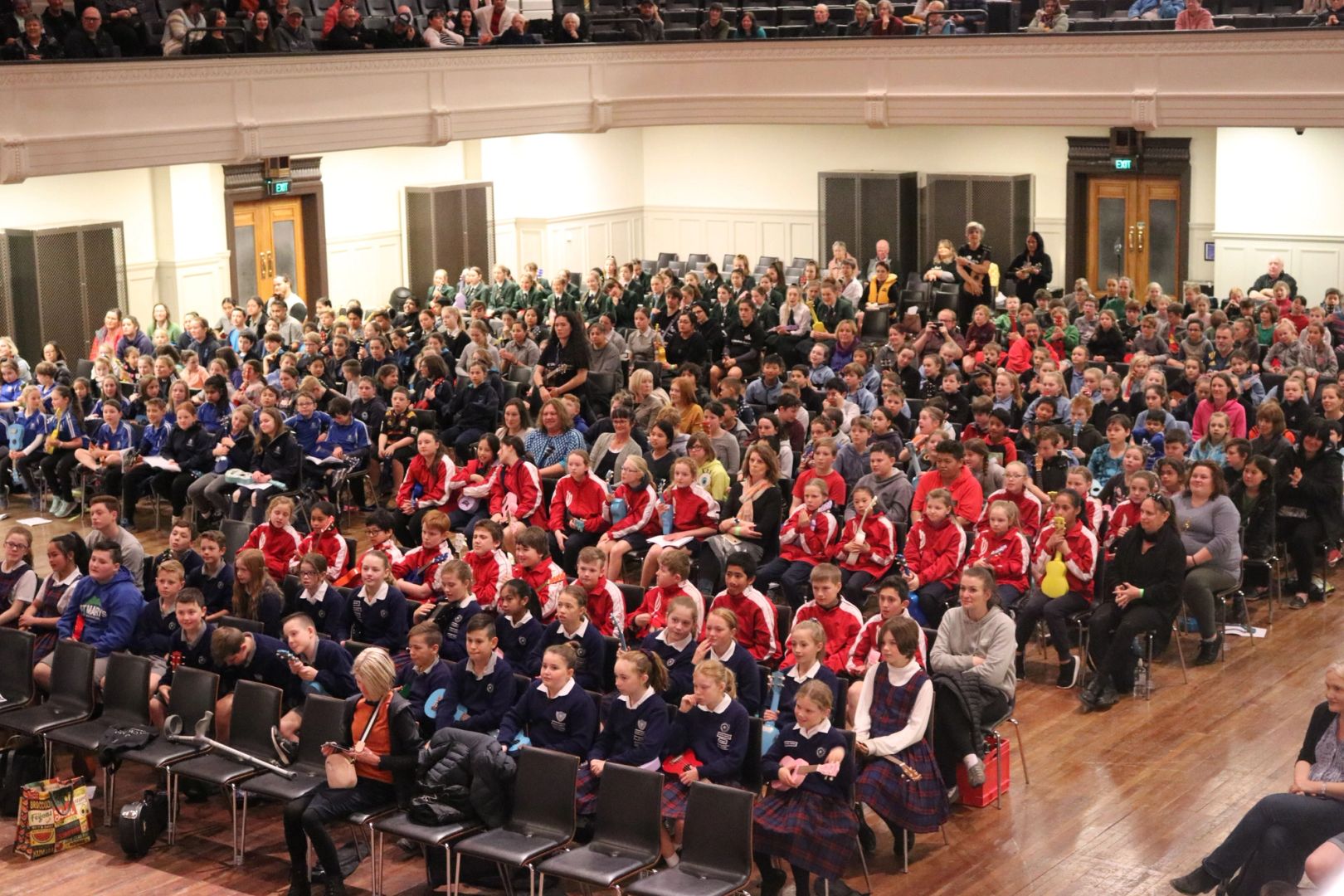 School students in the town hall