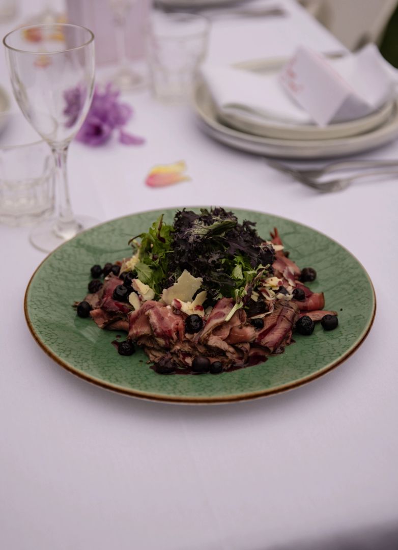 Plate of food wedding catering