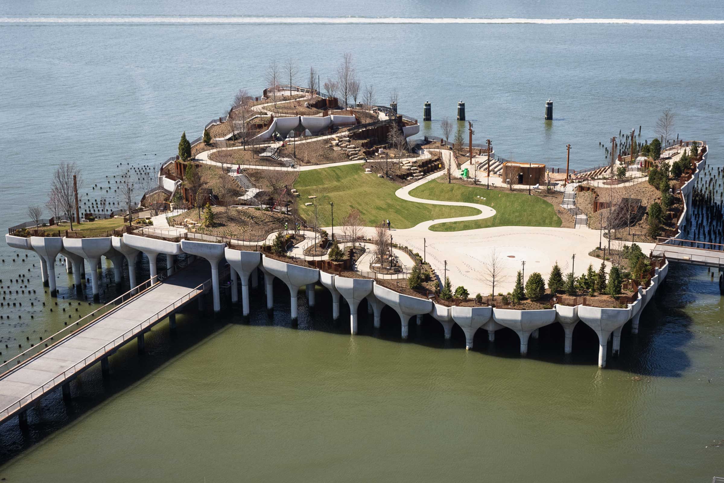 An aerial view of the park