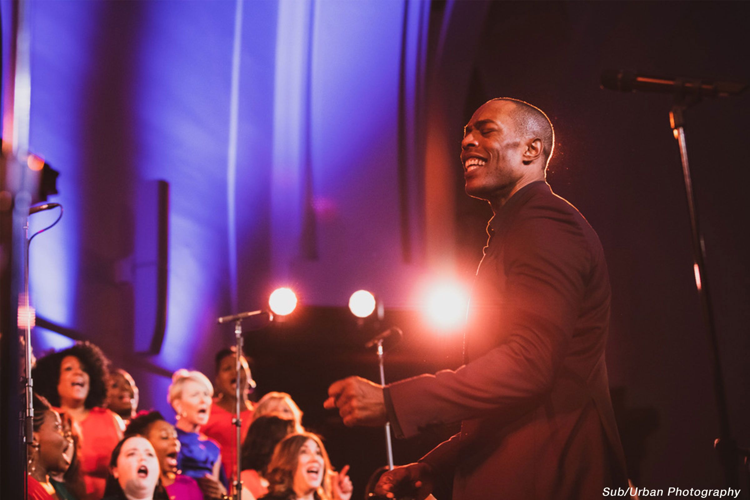 Man leading a choir