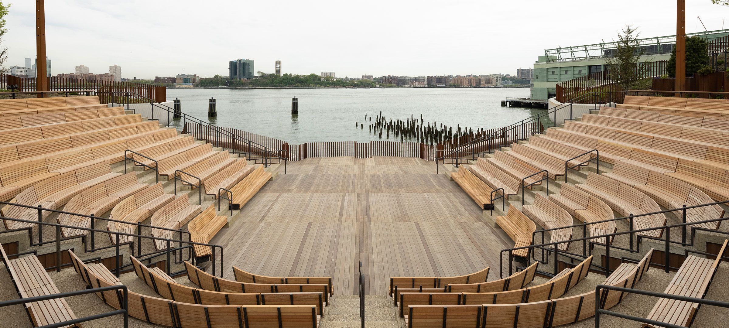 View of The Amph and its seating facing the Hudson River